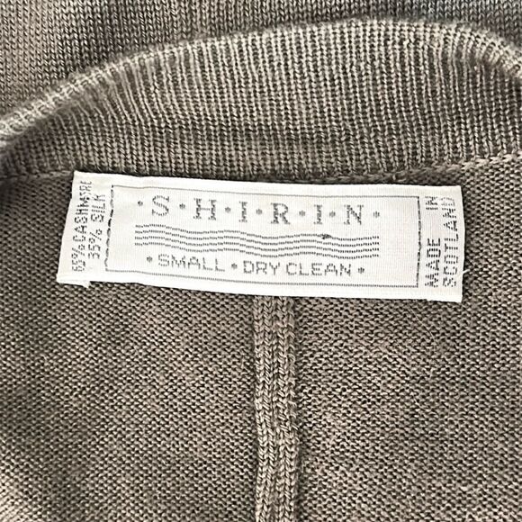 SHIRIN Scotland Cashmere Silk Tunic Long Sweater Gray Lightweight Split Front S - Picture 11 of 12